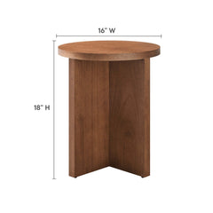 Silas Walnut Round Wood Side Table - Ornate Home