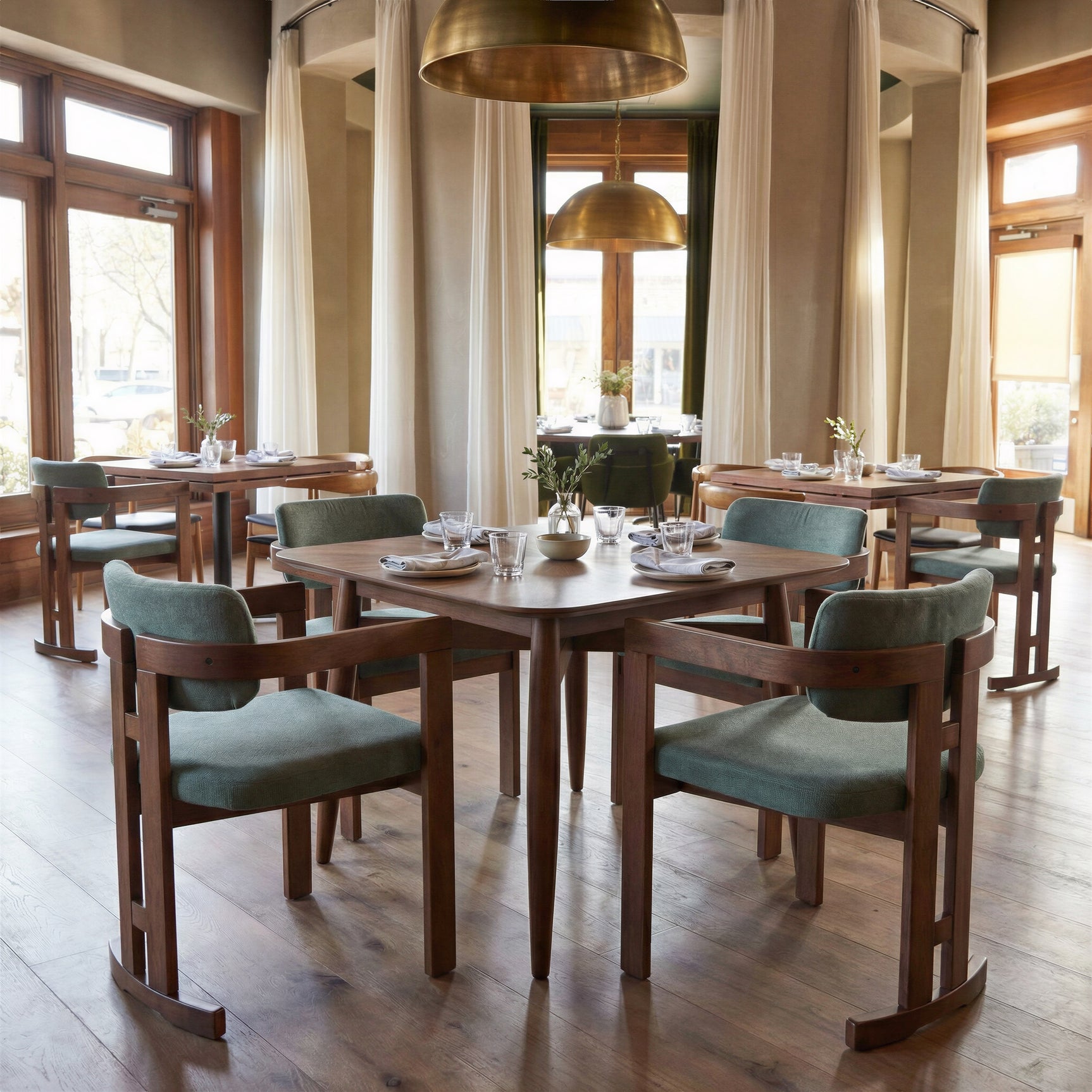 Silea Espresso Square Dining Table - Ornate Home