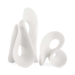 Silent Wave White Sculptures (Set of 2) - Ornate Home