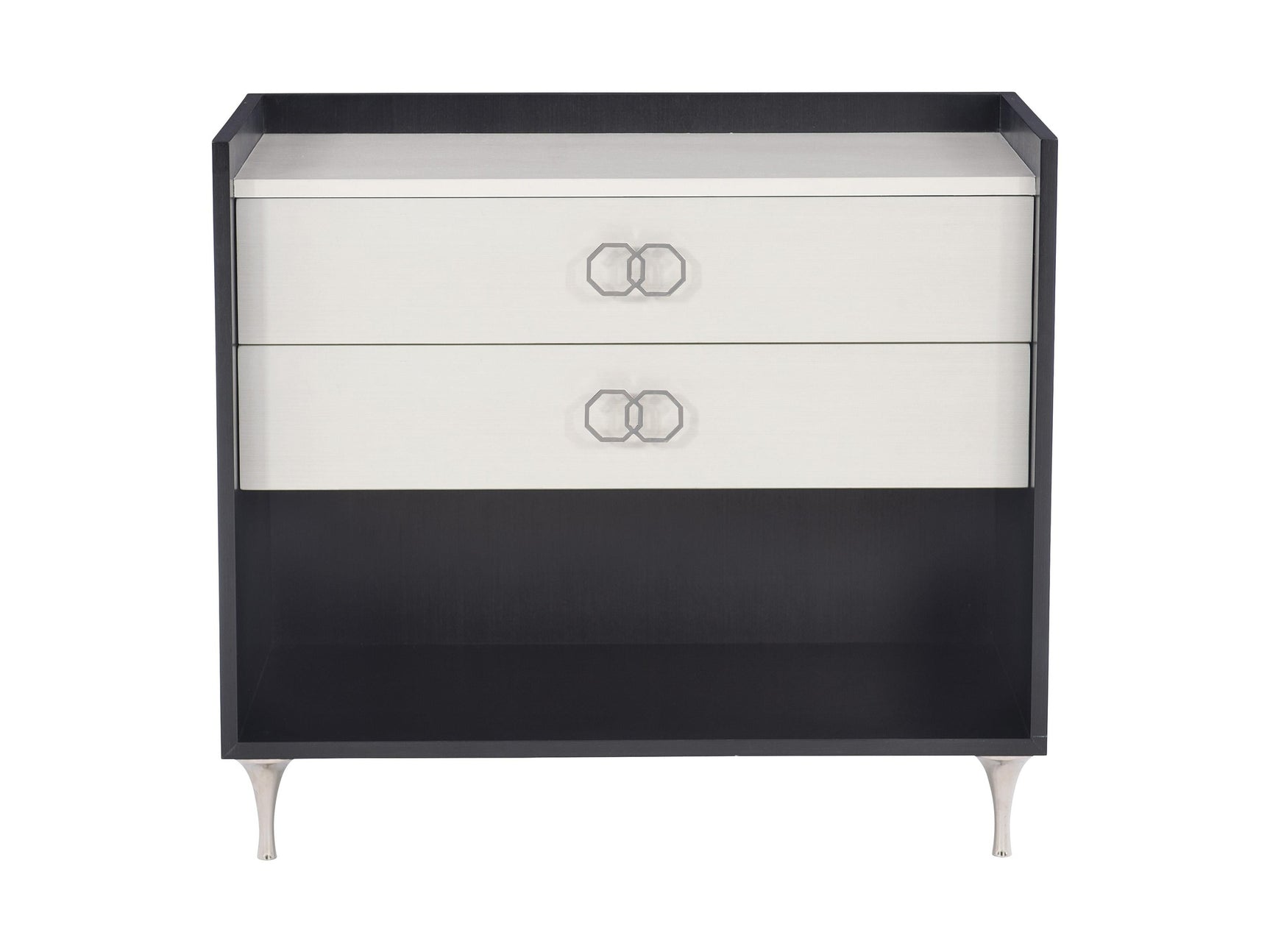 Silhouette Eggshell/Onyx Nightstand - Ornate Home