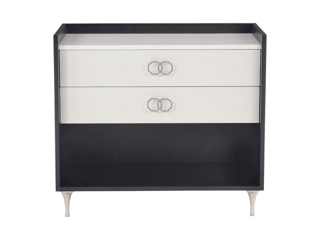 Silhouette Eggshell/Onyx Nightstand - Ornate Home