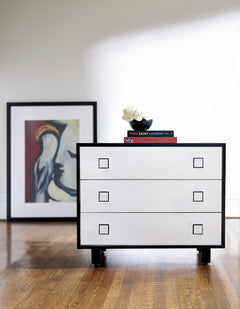 Silhouette Eggshell/Onyx Nightstand - Ornate Home
