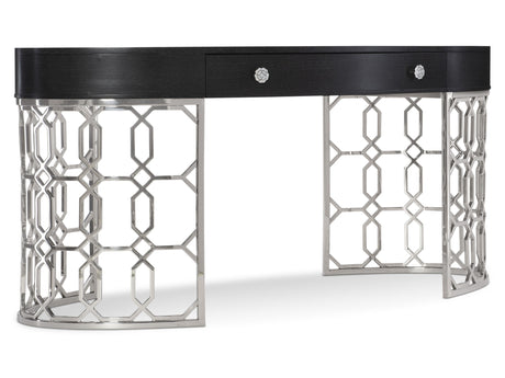 Silhouette Figured Onyx/Polished Stainless Steel Desk - Ornate Home