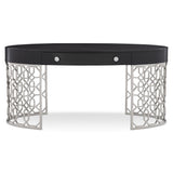 Silhouette Figured Onyx/Polished Stainless Steel Desk - Ornate Home