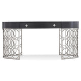 Silhouette Figured Onyx/Polished Stainless Steel Desk - Ornate Home