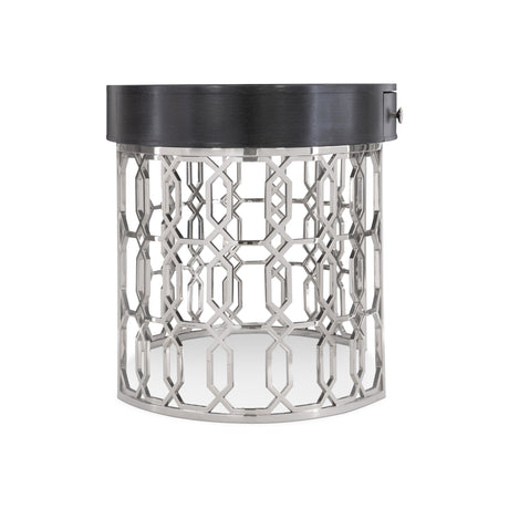 Silhouette Figured Onyx/Polished Stainless Steel Desk - Ornate Home