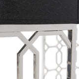 Silhouette Figured Onyx/Polished Stainless Steel Desk - Ornate Home