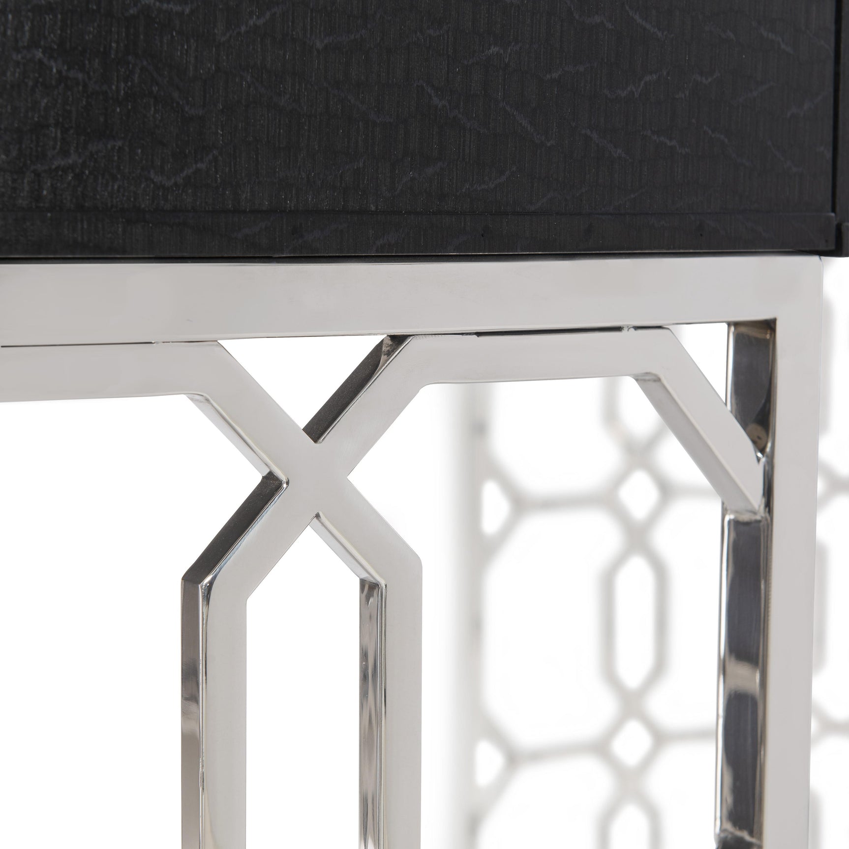 Silhouette Figured Onyx/Polished Stainless Steel Desk - Ornate Home