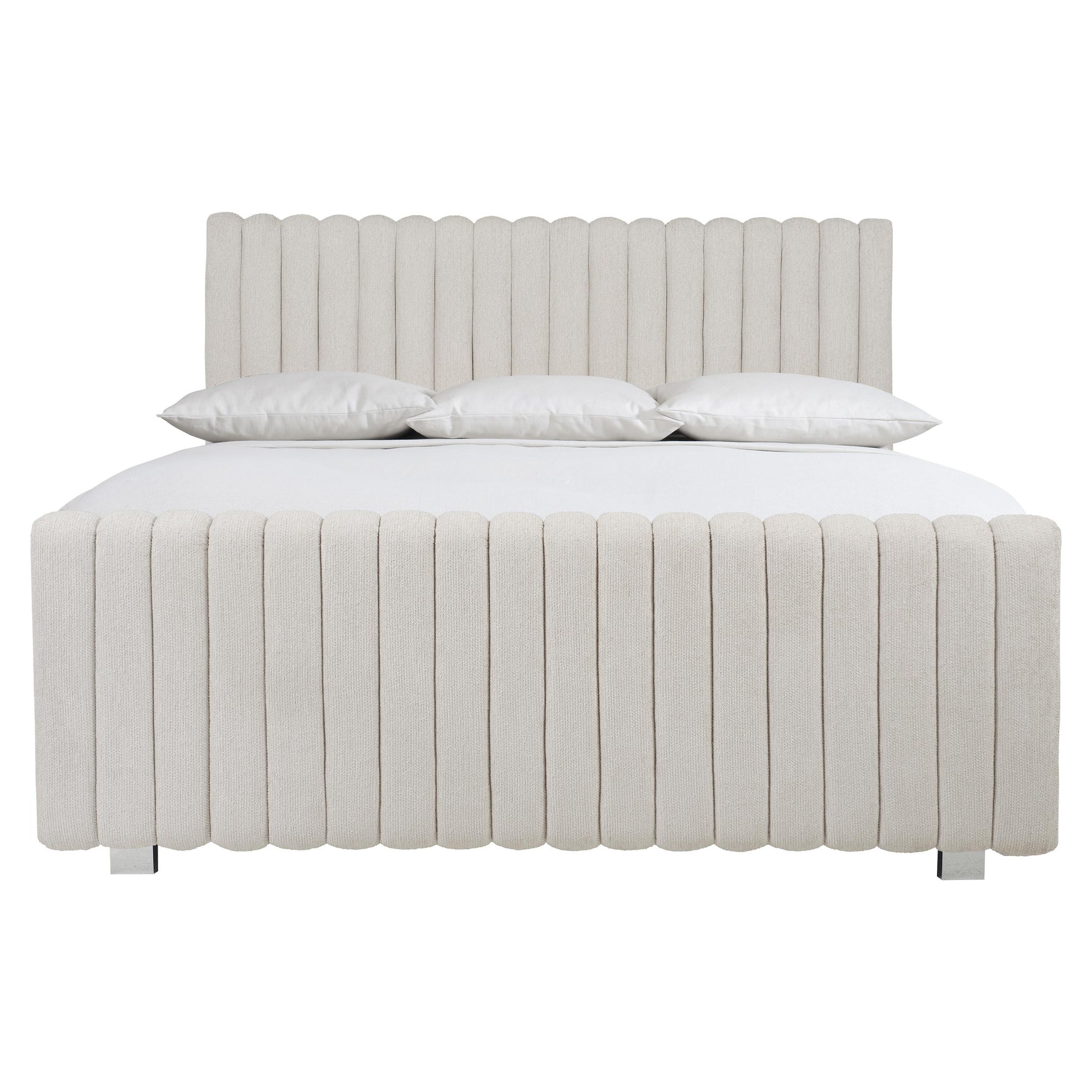 Silhouette White/Cream California King Panel Bed - Ornate Home