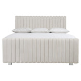 Silhouette White/Cream Fluted Panel King Bed - Ornate Home