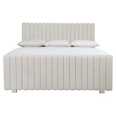 Silhouette White/Cream Fluted Panel King Bed - Ornate Home