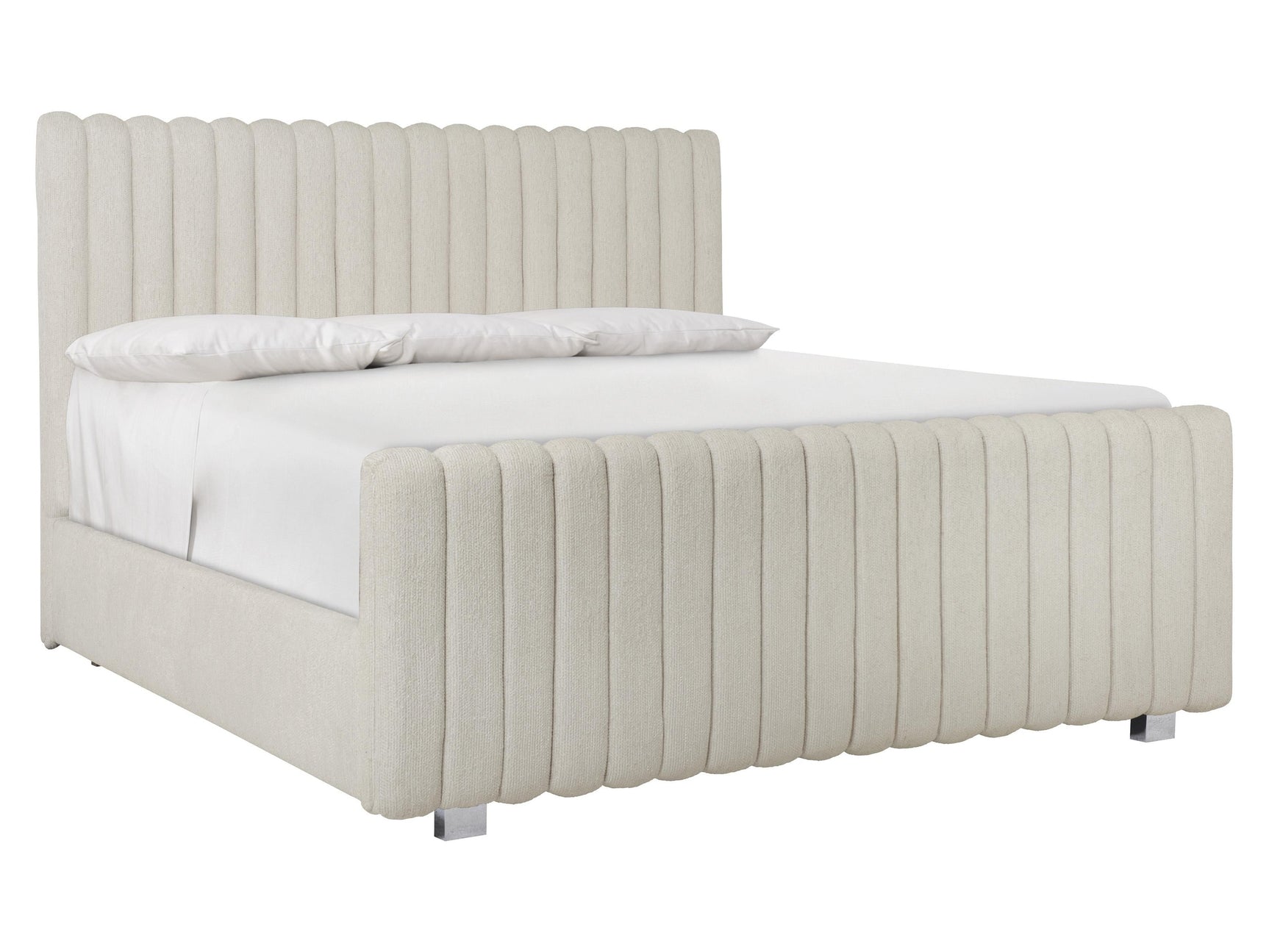 Silhouette White/Cream Panel King Bed - Ornate Home
