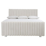 Silhouette White/Cream Panel King Bed - Ornate Home