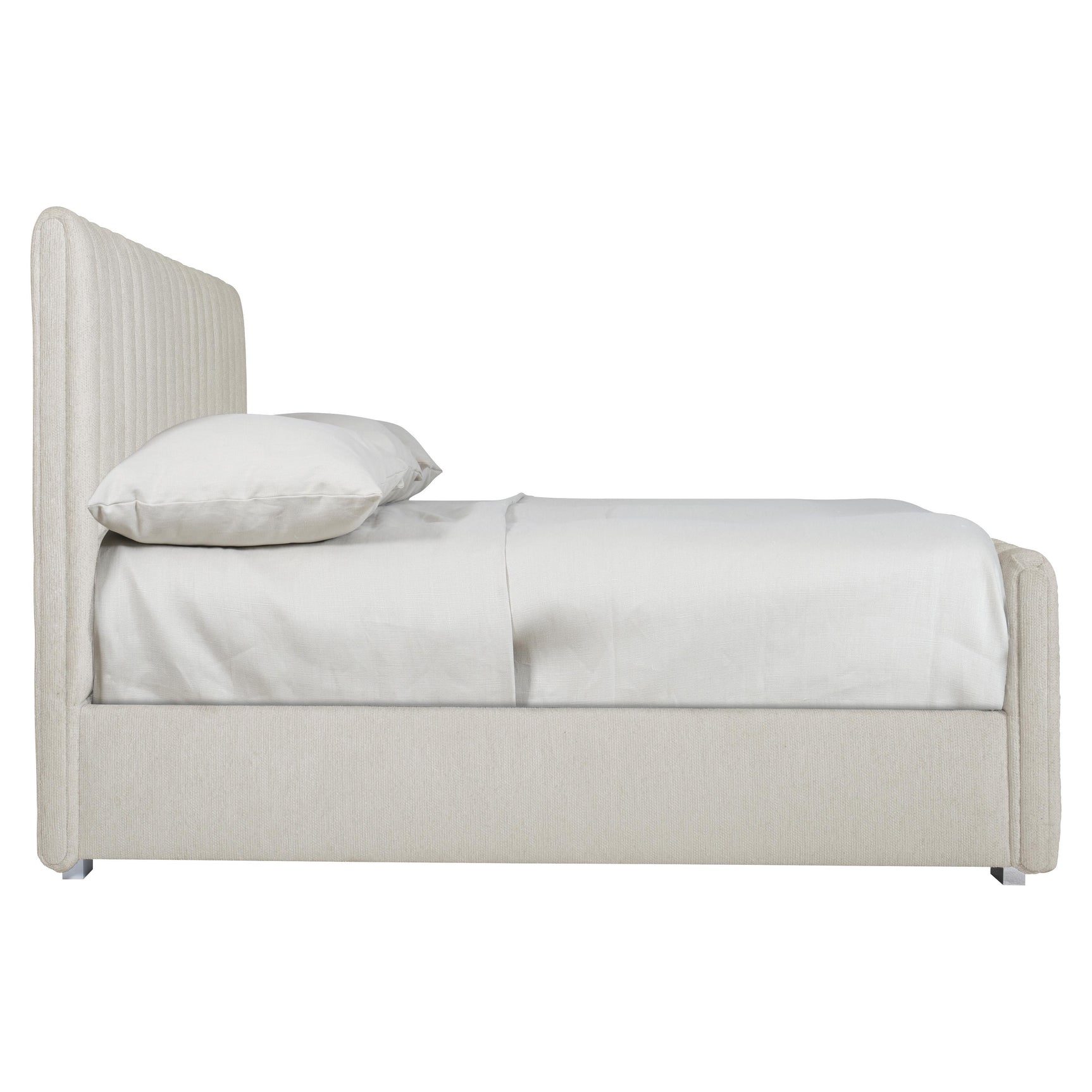 Silhouette White/Cream Panel King Bed - Ornate Home