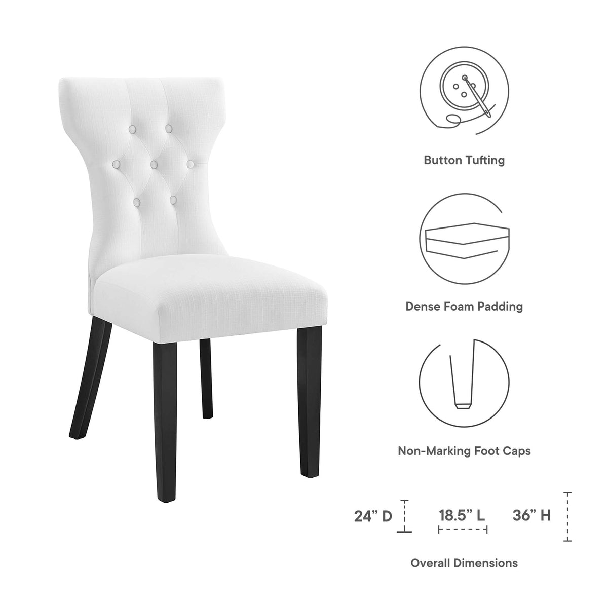 Silhouette White Dining Side Chair - Ornate Home