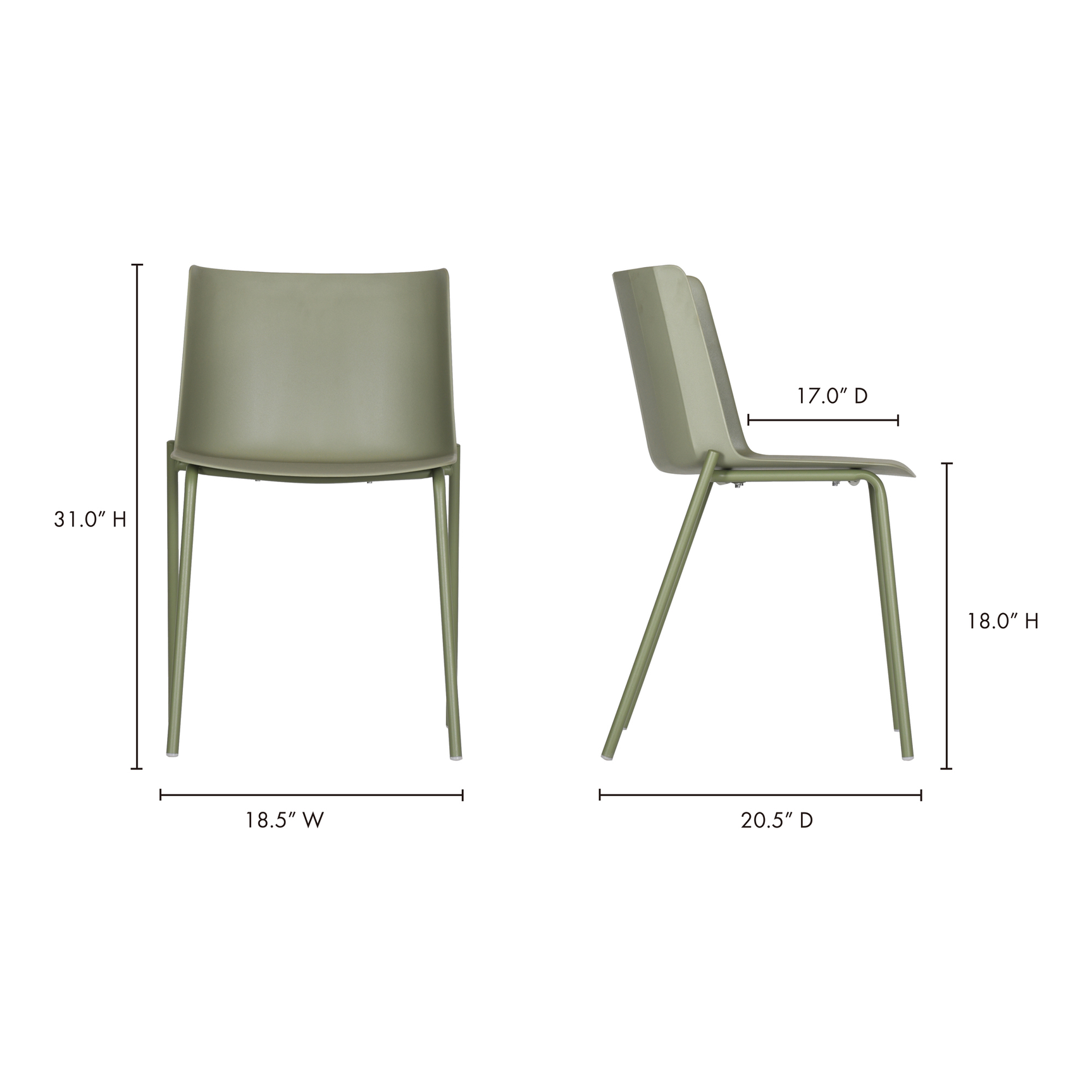 Silla Sage Green Outdoor Dining Chair (Set of 2) - Ornate Home