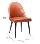 Silloth Brown Armless Dining Chair (Set of 2) - Ornate Home