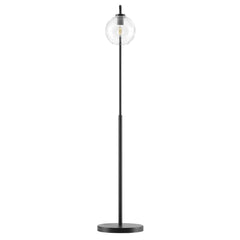 Silo Black Glass Globe Glass and Metal Floor Lamp - Ornate Home
