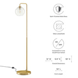 Silo Satin Brass Glass Globe Glass and Metal Floor Lamp - Ornate Home