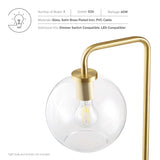 Silo Satin Brass Glass Globe Glass and Metal Floor Lamp - Ornate Home