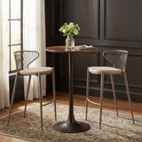 Silues Taupe & Brown Barstool (Set of 2) - Ornate Home