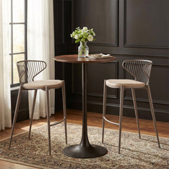 Silues Taupe & Brown Barstool (Set of 2) - Ornate Home
