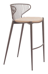 Silues Taupe & Brown Barstool (Set of 2) - Ornate Home