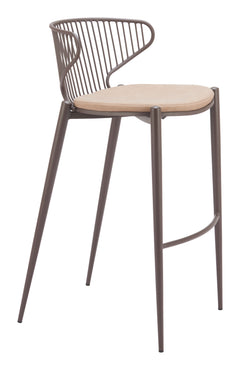 Silues Taupe & Brown Barstool (Set of 2) - Ornate Home