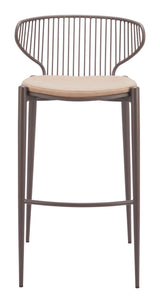 Silues Taupe & Brown Barstool (Set of 2) - Ornate Home