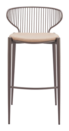 Silues Taupe & Brown Barstool (Set of 2) - Ornate Home