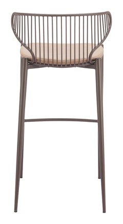 Silues Taupe & Brown Barstool (Set of 2) - Ornate Home