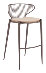 Silues Taupe & Brown Barstool (Set of 2) - Ornate Home