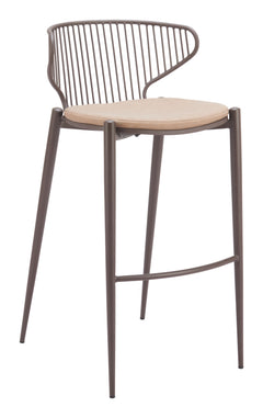 Silues Taupe & Brown Barstool (Set of 2) - Ornate Home