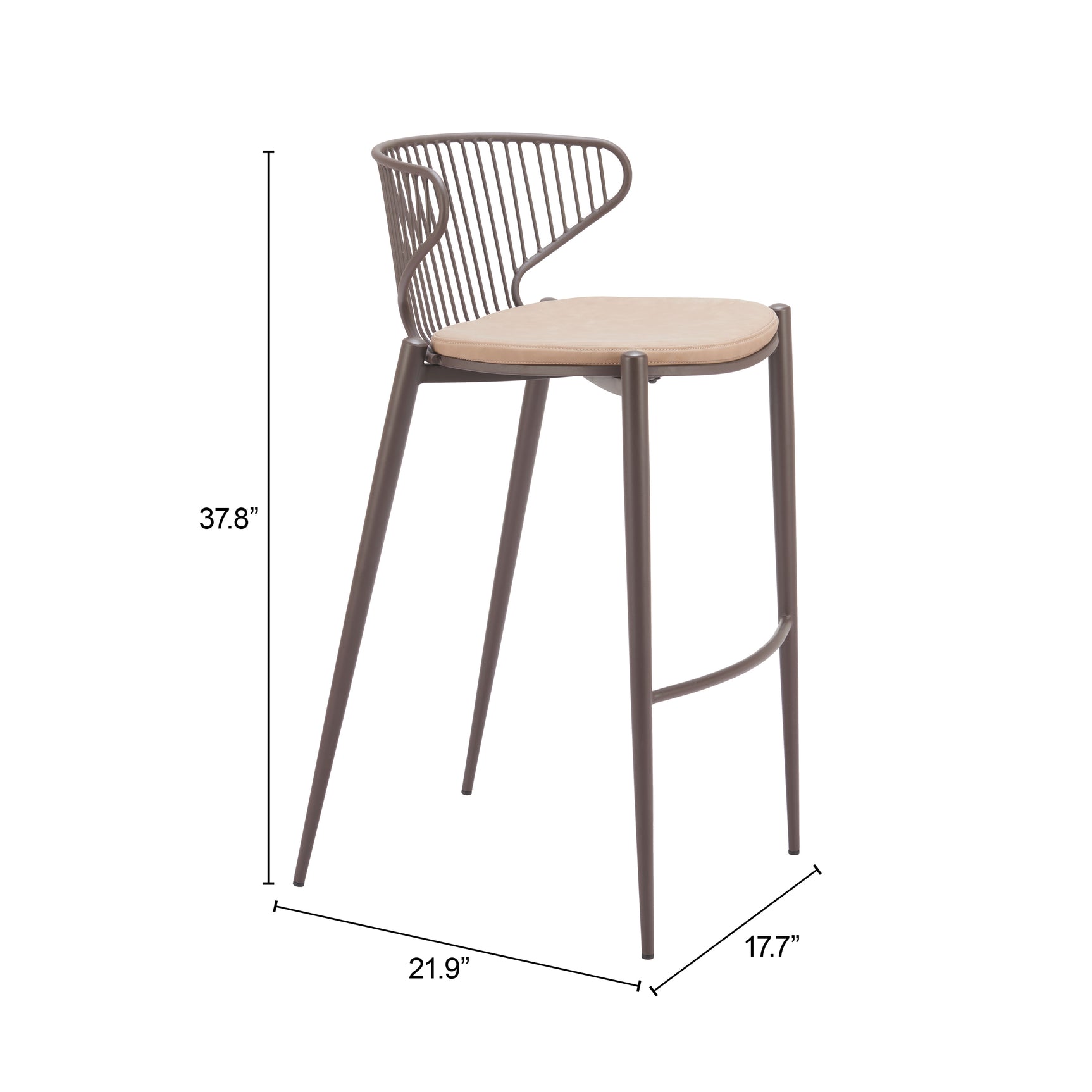 Silues Taupe & Brown Barstool (Set of 2) - Ornate Home