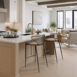 Silues Taupe & Brown Counter Stool (Set of 2)