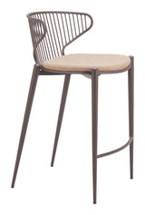 Silues Taupe & Brown Counter Stool (Set of 2)