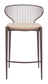 Silues Taupe & Brown Counter Stool (Set of 2)