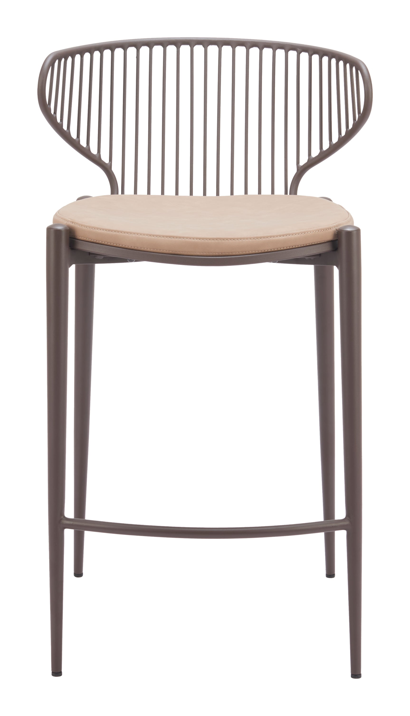 Silues Taupe & Brown Counter Stool (Set of 2)