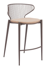 Silues Taupe & Brown Counter Stool (Set of 2)