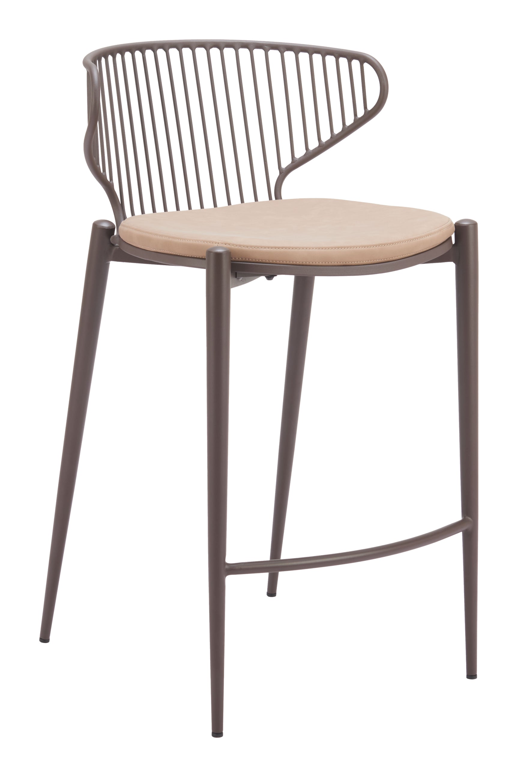 Silues Taupe & Brown Counter Stool (Set of 2)