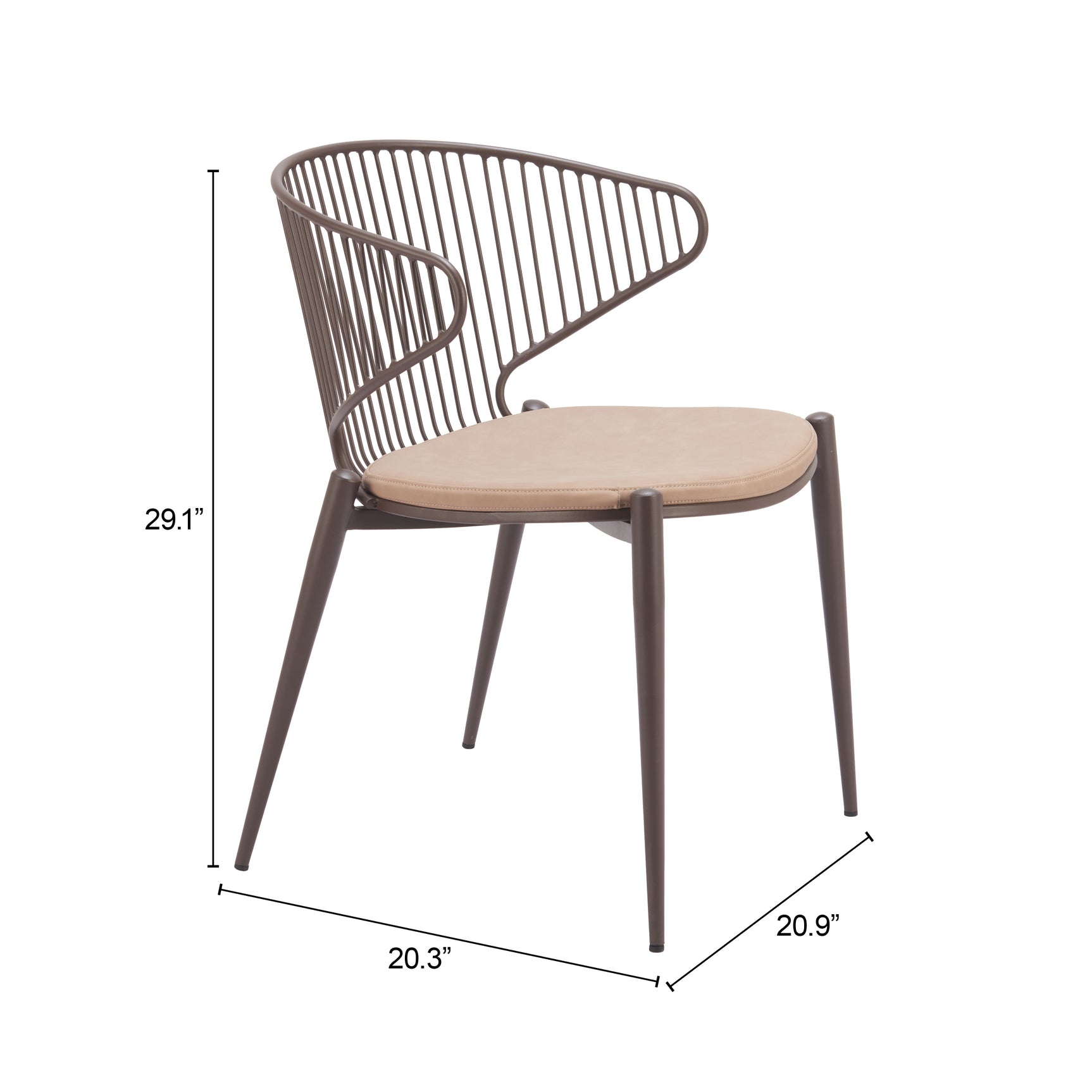 Silues Taupe & Brown Dining Chair (Set of 2)