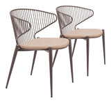 Silues Taupe & Brown Dining Chair (Set of 2)