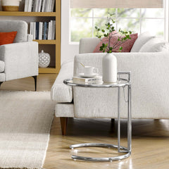 Silver Eileen Gray Metal Side Table - Ornate Home