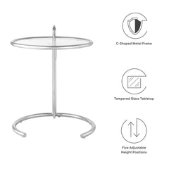 Silver Eileen Gray Metal Side Table - Ornate Home