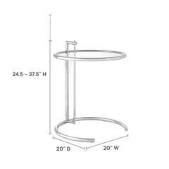 Silver Eileen Gray Metal Side Table - Ornate Home