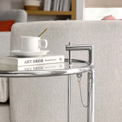 Silver Eileen Gray Metal Side Table - Ornate Home