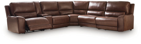 Silverbrooke Canyon 6-Piece Reclining Sectional with Storage Console - Ornate Home
