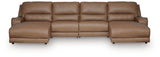 Silverbrooke Caramel 4-Piece Power Reclining Sectional with Chaise (Online Special Price)