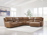 Silverbrooke Caramel 6-Piece Power Reclining Sectional with Right Chaise (Online Special Price) - Ornate Home