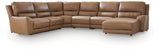 Silverbrooke Caramel 6-Piece Reclining Sectional with Chaise (Online Special Price)
